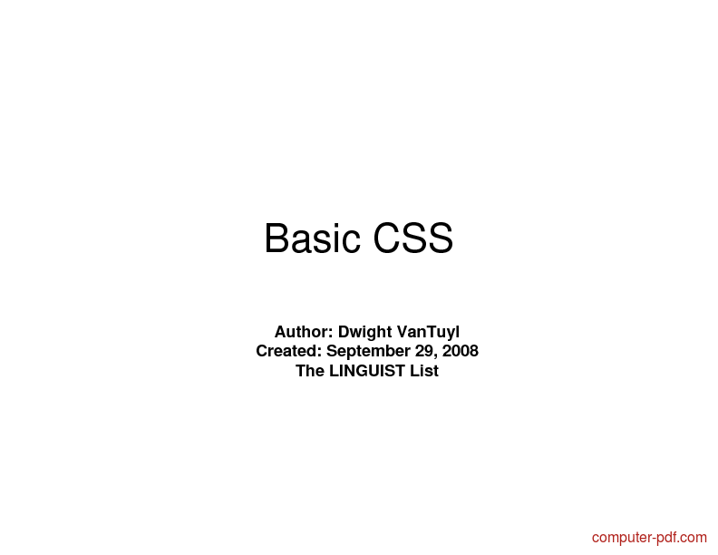 [PDF] Basic CSS Free Tutorial For Beginners