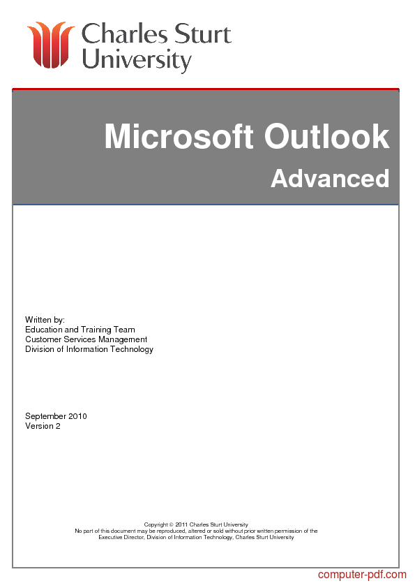 advanced ms outlook 2010 tutorial pdf