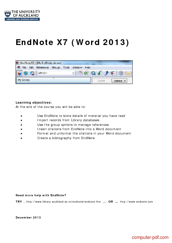 endnote x7 word plugin mac