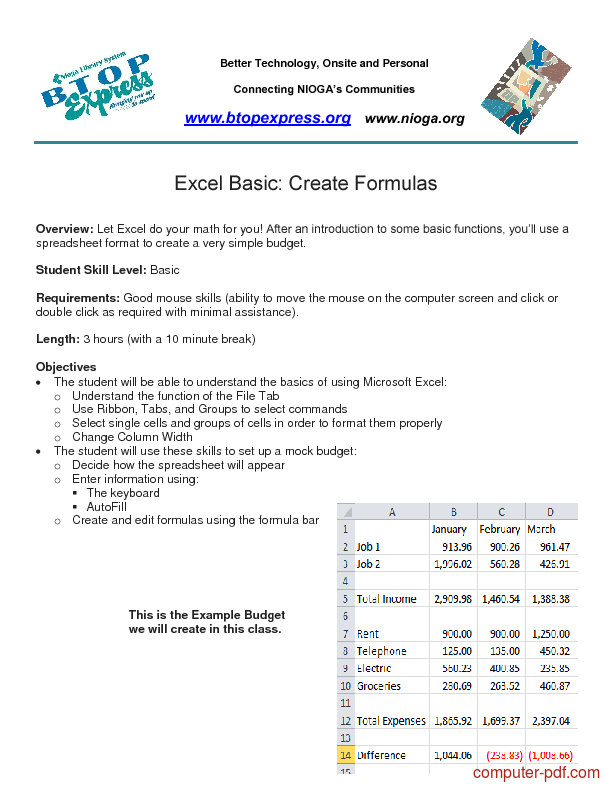 microsoft excel formulas pdf