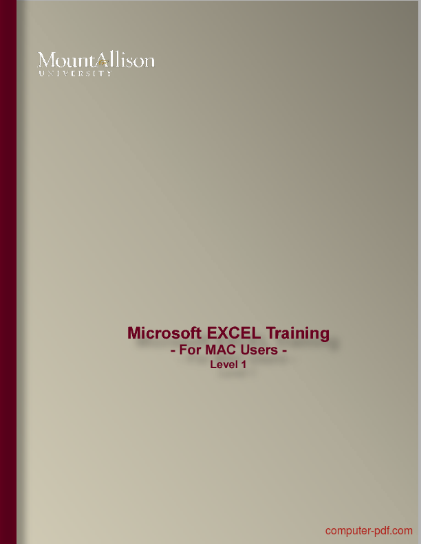 Mac For Excel Pdf