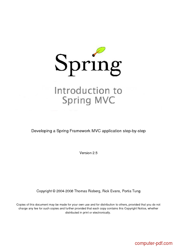 PDF] Introduction to Spring MVC free 