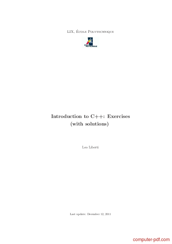 Pdf Introduction To C Exercises With Solutions Free Tutorial For Beginners