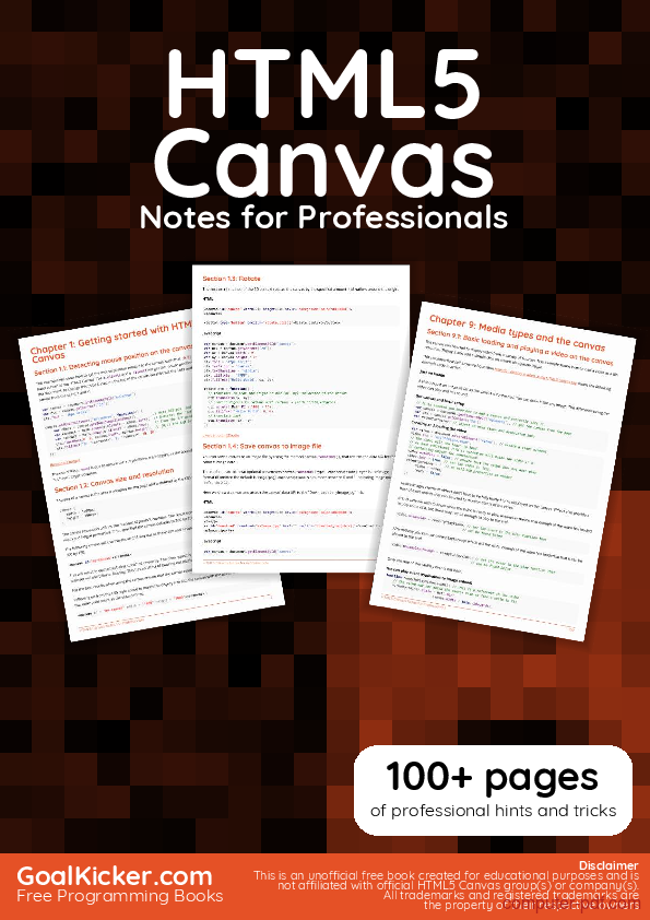 [PDF] HTML5 Canvas Notes For Professionals Book Free Tutorial For Beginners