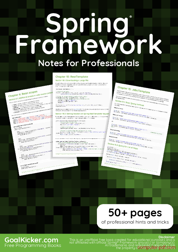 spring framework 5 tutorial pdf