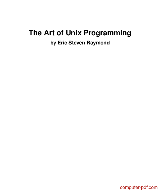 the art of unix programming pdf free