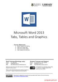 [PDF] Microsoft Word 2013 Tabs, Tables and Graphics free tutorial for ...