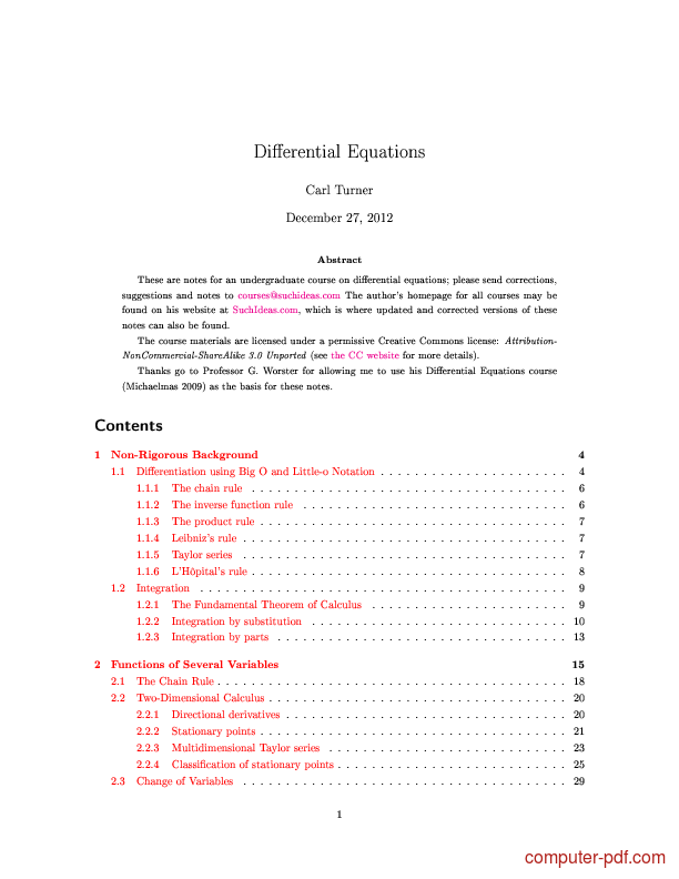 pdf tutorial math tutorial free Equations Differential [PDF] for Beginners